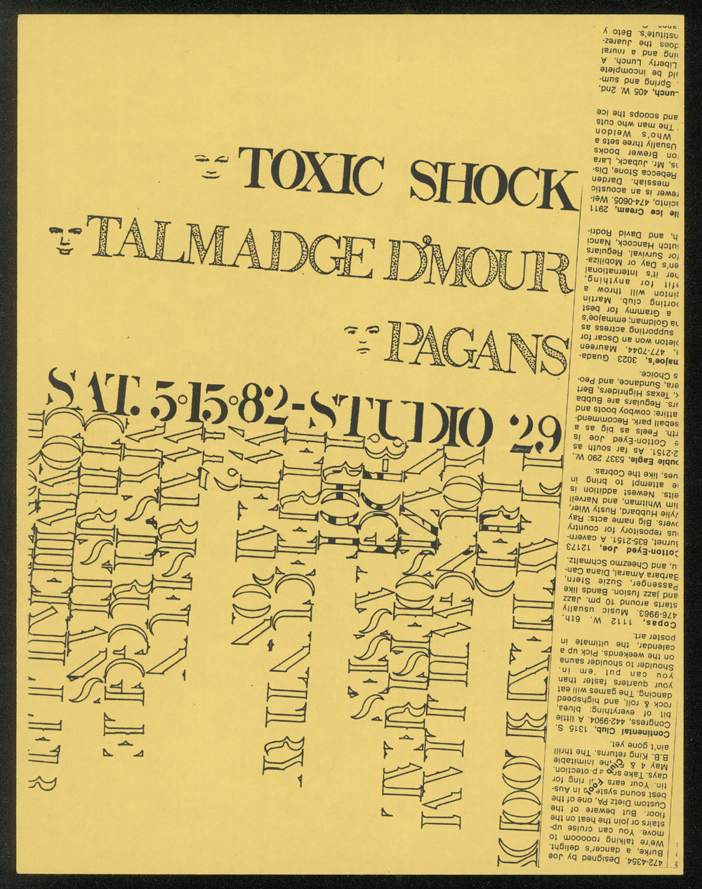 TOXIC SHOCK w/ Talmadge D'Mour, Pagans at Studio 29