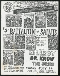 BATTALION OF SAINTS w/ Dr. Know, Killroy, The Grim at Sun Valley Sportsman's Hall