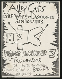 ALLEY CATS w/ Stepmothers, Descendents, Seditionaries at Troubadour
