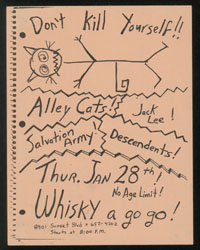 ALLEY CATS w/ Jack Lee, Salvation Army, Descendents at Whisky-A-Go-Go