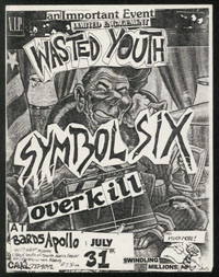 WASTED YOUTH w/ Symbol Six, Overkill at Bard's Apollo