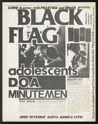 BLACK FLAG w/ Adolescents, Minutemen, DOA at Santa Monica Civic