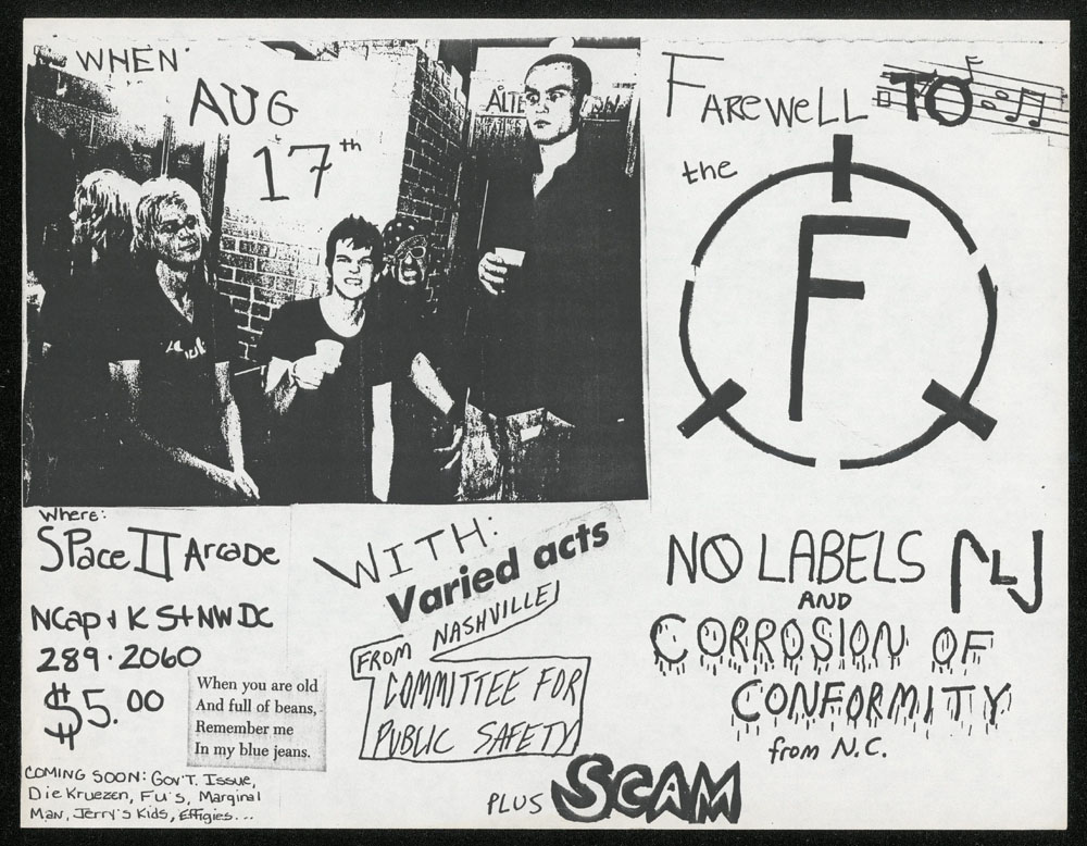 FAITH w/ No Labels, Corrosion of Conformity, Committee for Public Safety, Scam at Space II Arcade