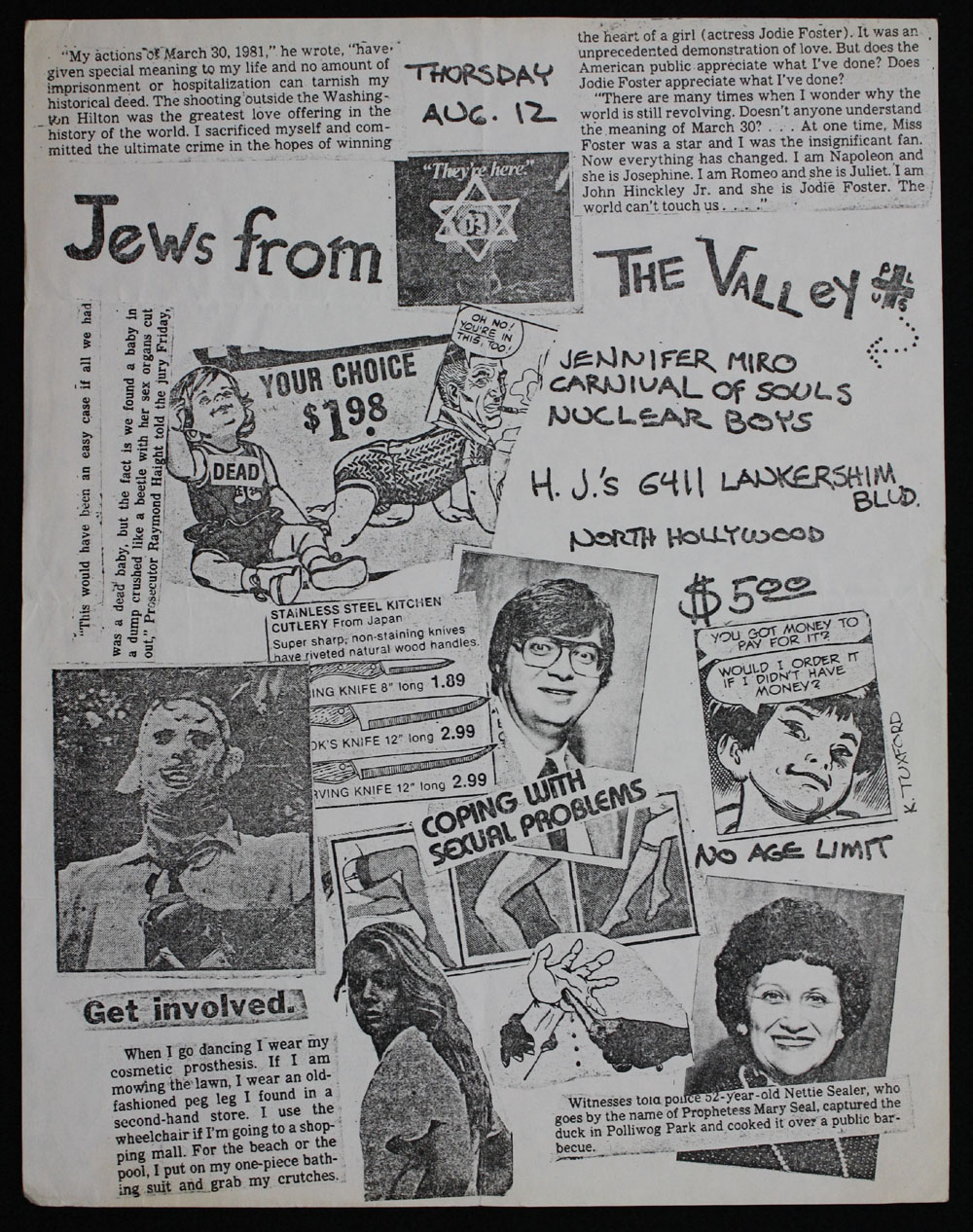JEWS FROM THE VALLEY w/ Jennifer Miro, Carnival of Souls, Nuclear Boys at HJ's