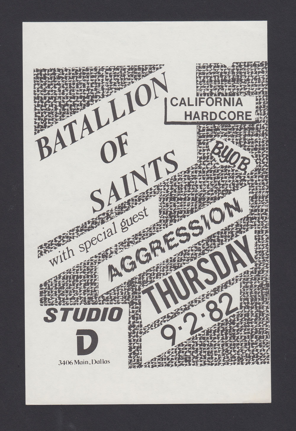 BATTALION OF SAINTS w/ Agression at Studio D