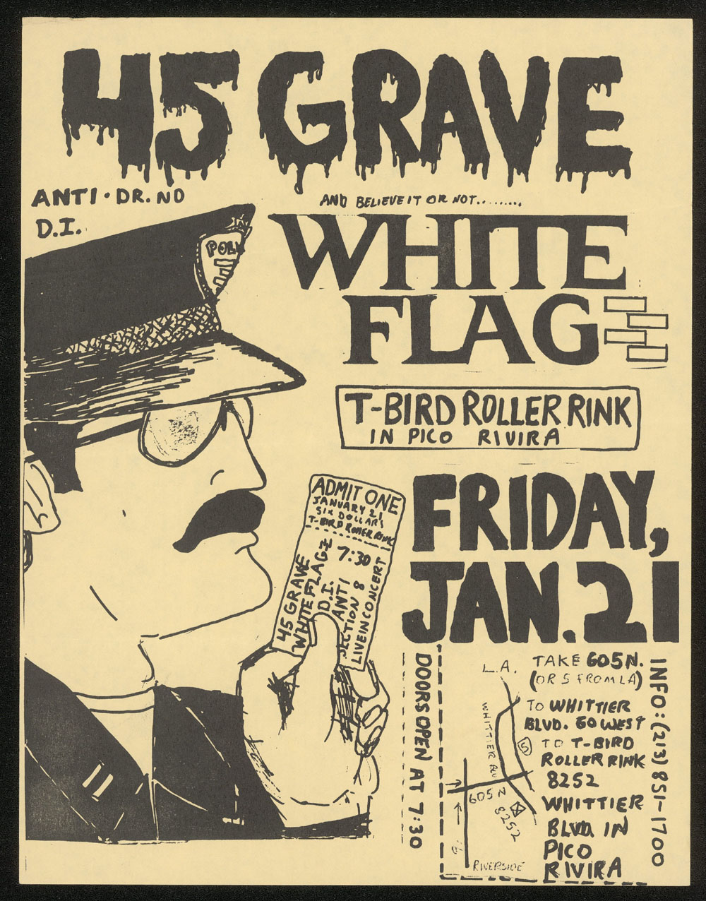 45 GRAVE w/ White Flag, Anti, Dr. Know, DI at T-Bird Roller Rink