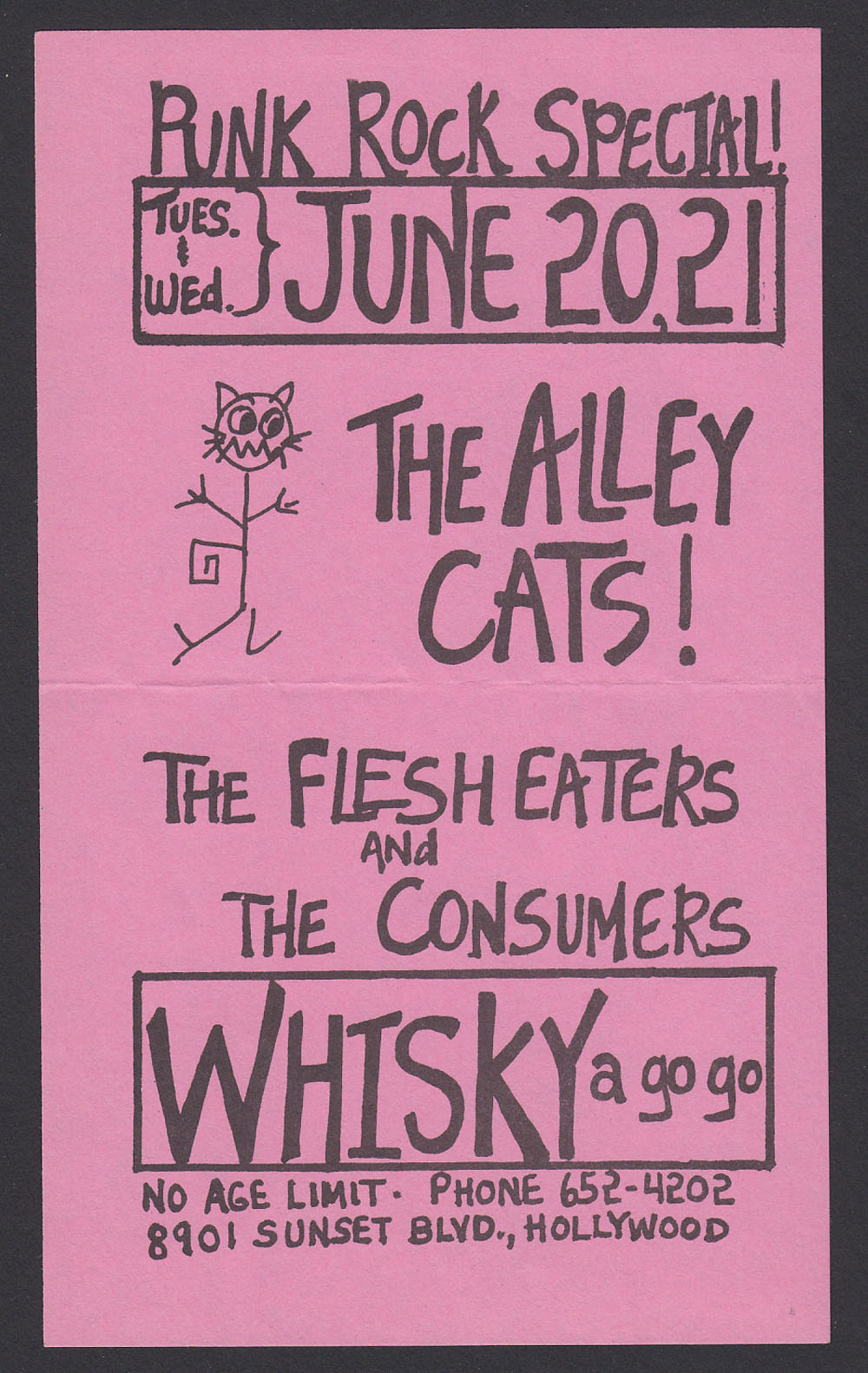 ALLEY CATS w/ Flesh Eaters, Consumers at Whisky-A-Go-Go