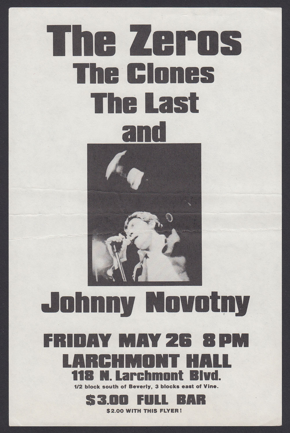 ZEROS w/ Clones, Last, Johnny Novotny at Larchmont Hall