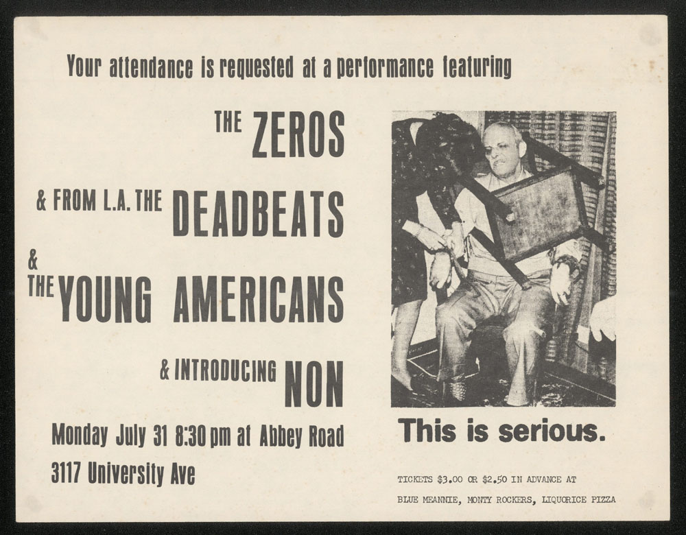 ZEROS w/ Deadbeats, Young Americans, Non at Abbey Road