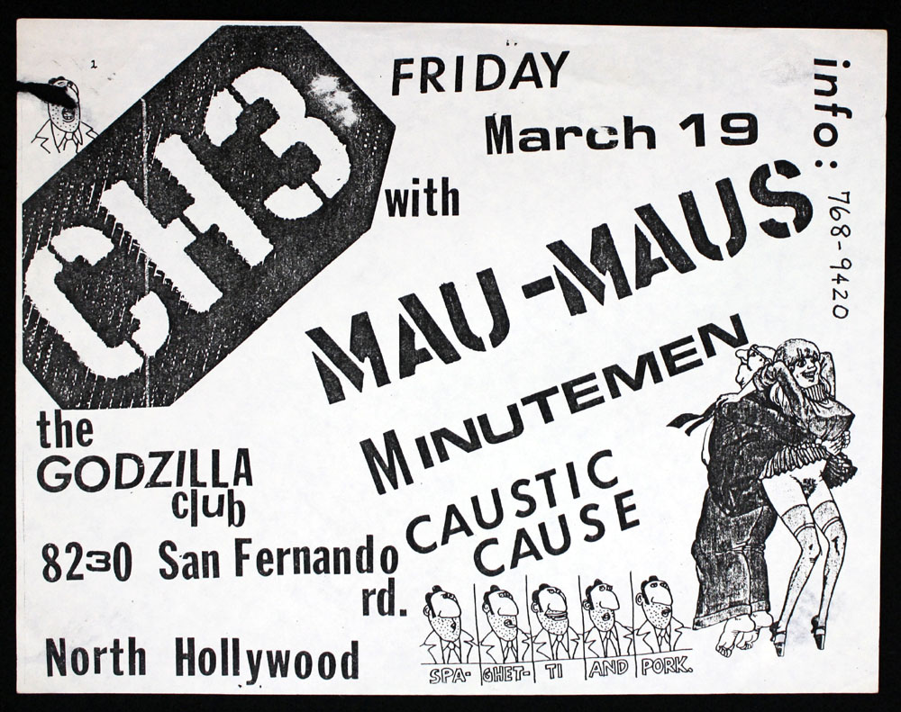 CHANNEL 3 w/ Mau-Maus, Minutemen, Caustic Cause at Godzilla's