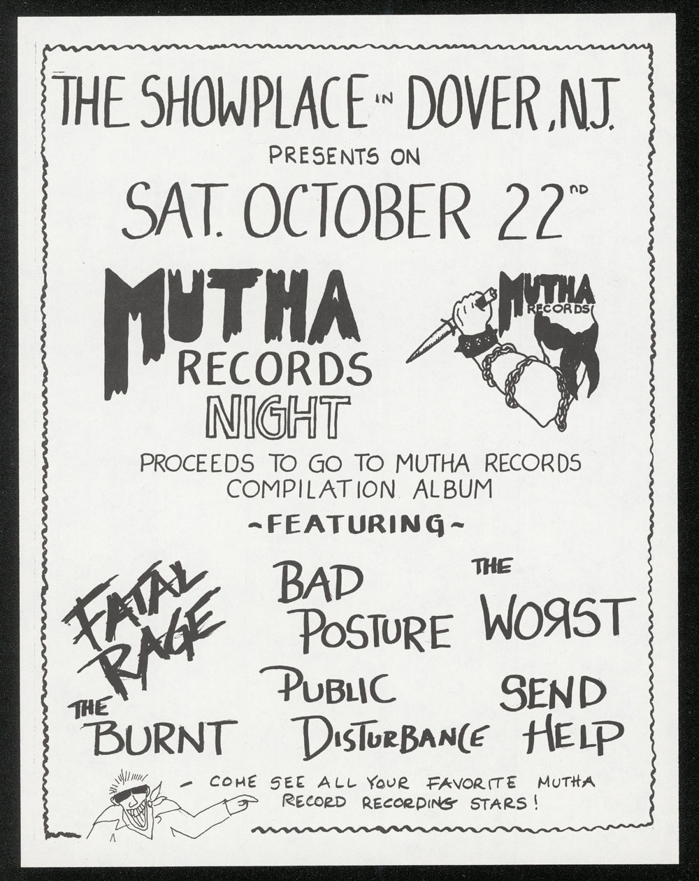 MUTHA RECORDS NIGHT w/ Worst, Fatal Rage, Burnt, Bad Posture, Child Abuse, Public Disturbance at Show Place #2