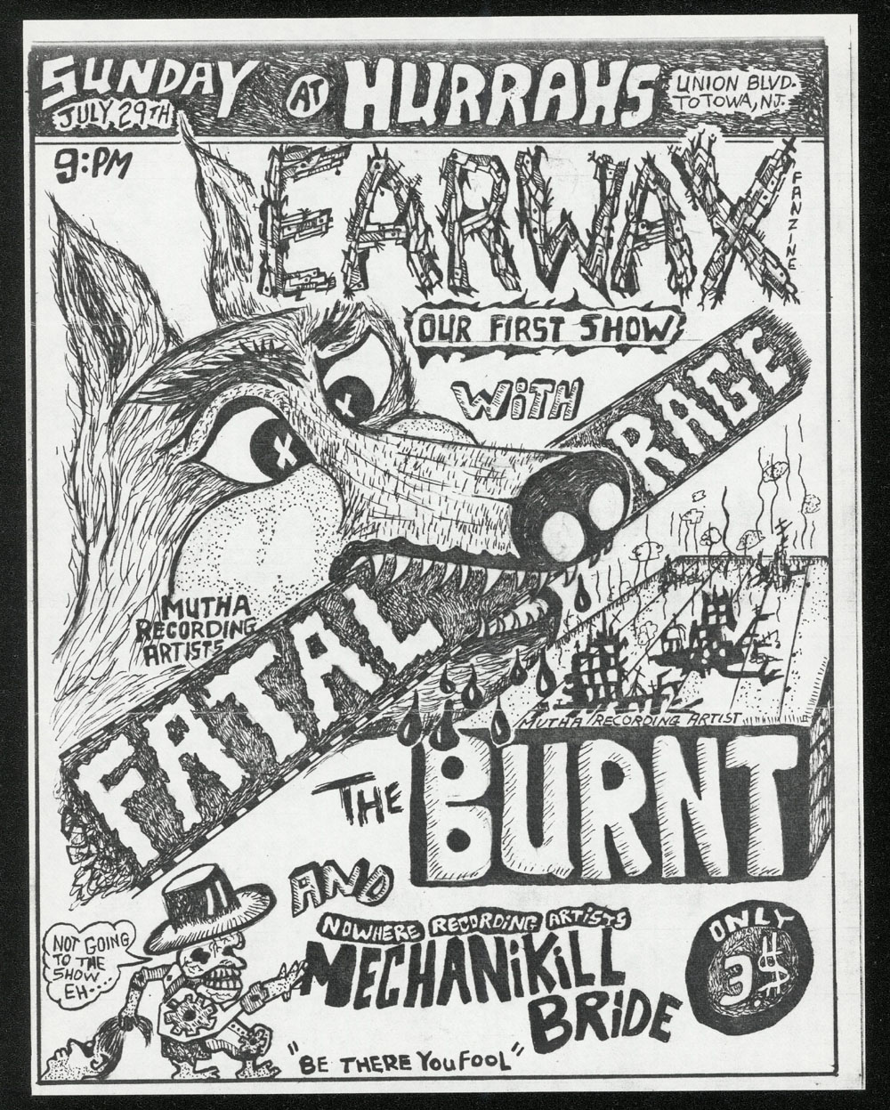 EARWAX w/ Fatal Rage, Burnt, Mechanikill Bride at Hurrah's