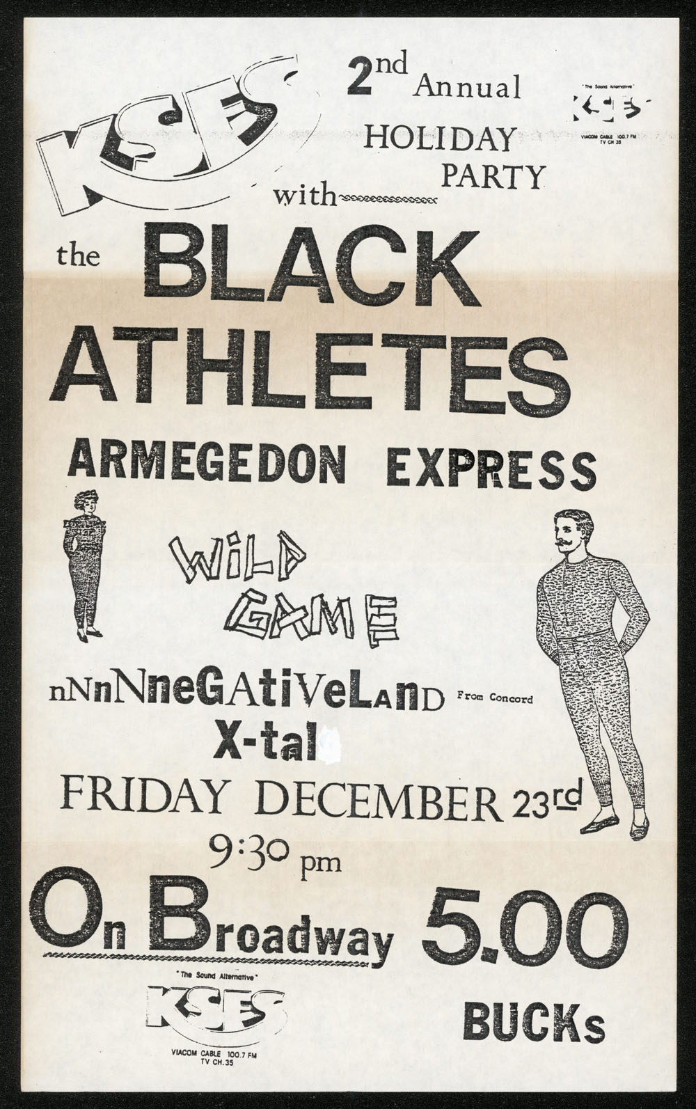 BLACK ATHLETES w/ Armegedon Express, Wild Game, Negativland, X-Tal at On Broadway