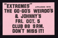 EXTREMES w/ Go-Go's, Weirdos, Johnnys at Club 88