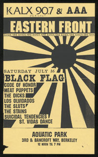 EASTERN FRONT w/ Black Flag, Code of Honor, Meat Puppets, Dicks, Los Olvidados, Sluts, Stains, Suicidal Tendencies, St. Vitus