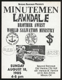 MINUTEMEN w/ Lawndale, Brother Awest, World Salivation Ministry at Beyond Baroque