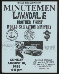 MINUTEMEN w/ Lawndale, Brother Awest, World Salivation Ministry at Beyond Baroque