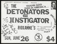 DETONATORS w/ Instigators, Sin 34 at Roxanne's