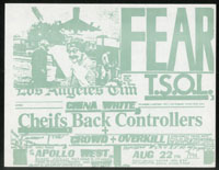 FEAR w/ TSOL, China White, Cheifs, Controllers, Crowd, Overkill at Apollo West