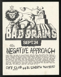 BAD BRAINS w/ Negative Approach at City Club
