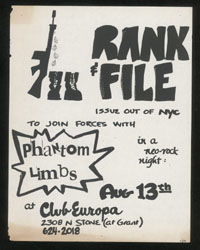 RANK & FILE w/ Phantom Limbs at Club Europa