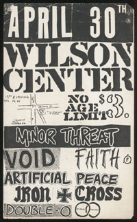 MINOR THREAT w/ Void, Faith, Artificial Peace, Iron Cross, Double-O at Wilson Center