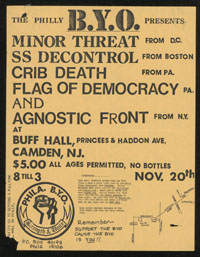 MINOR THREAT w/ SS Decontrol, Crib Death, Flag of Democracy, Agnostic Front at Buff Hall