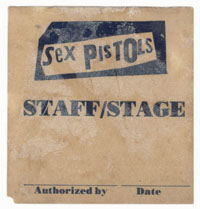 SEX PISTOLS Stage/Staff Pass