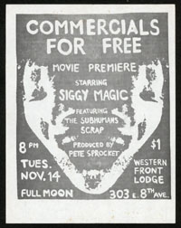 SIGGY MAGIC w/ Subhumans, Scrap at Western Front Lodge