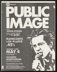 PUBLIC IMAGE (PIL) w/ Raincoats, Plugz at Olympic Auditorium