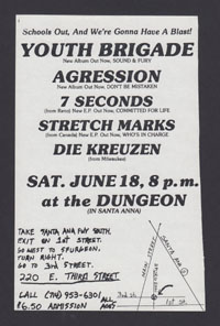 YOUTH BRIGADE w/ Agression, 7 Seconds, Stretch Marks, Die Kreuzen at the Dungeon