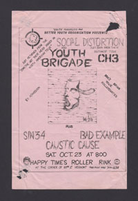 SOCIAL DISTORTION w/ Youth Brigade, CH3, Sin 34, Bad Example, Caustic Cause at Happy Times Roller Rink