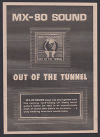 MX-80 SOUND Out of the Tunnel ad